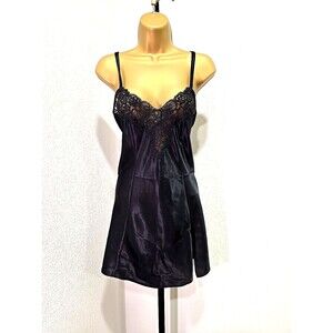 Victorias Secret Dark Romance Whimsigoth Black Babydoll Lace Chemise Womens Lge